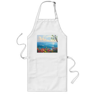 Impressionistic Seascape with Blooming Garden Lang Schort