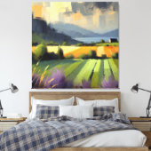 Impressionistisch Abstract Landschap Storm Oranje Canvas Afdruk (Insitu (Slaapkamer))