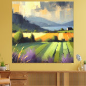 Impressionistisch Abstract Landschap Storm Oranje Canvas Afdruk (Insitu (Woonkamer))