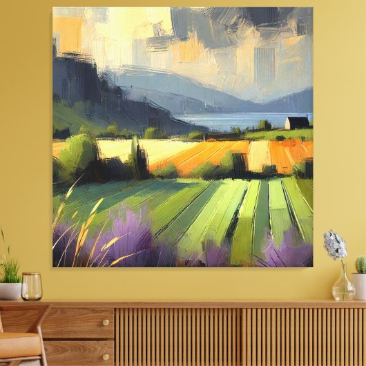 Impressionistisch Abstract Landschap Storm Sinaasa Canvas Afdruk (Insitu (Woonkamer))