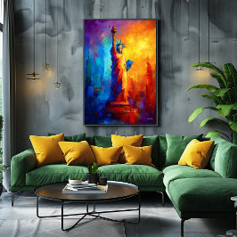 Impressionistisch beeld van de Vrijheidsgod New Yo Poster