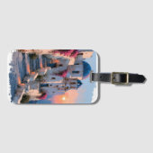 Impressionistisch beeld van Santorini-architectuur Bagagelabel (Voorkant (horizontaal))