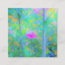 Impressionistisch blauw landschap met roze ventila aanbevelingskaartje