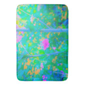 Impressionistisch blauw landschap met roze ventila badmat (Voorkant Verticaal)