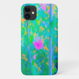 Impressionistisch blauw landschap met roze ventila Case-Mate iPhone case