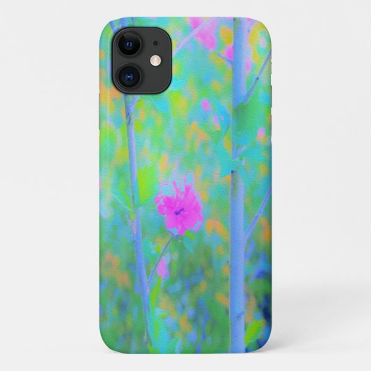 Impressionistisch blauw landschap met roze ventila Case-Mate iPhone case (Achterkant)