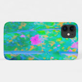 Impressionistisch blauw landschap met roze ventila Case-Mate iPhone case (Achterkant (horizontaal))