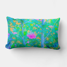 Impressionistisch blauw landschap met roze ventila kussen