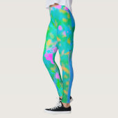 Impressionistisch blauw landschap met roze ventila leggings (Links)