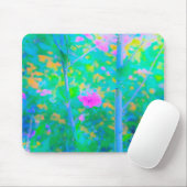 Impressionistisch blauw landschap met roze ventila muismat (Met muis)