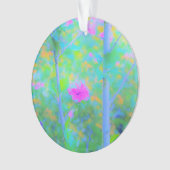 Impressionistisch blauw landschap met roze ventila ornament (voorkant)
