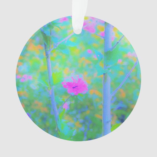 Impressionistisch blauw landschap met roze ventila ornament (voorkant)