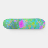 Impressionistisch blauw landschap met roze ventila persoonlijk skateboard (Horizontaal)