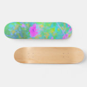 Impressionistisch blauw landschap met roze ventila persoonlijk skateboard (Horizontaal)
