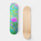 Impressionistisch blauw landschap met roze ventila persoonlijk skateboard (Voorkant)