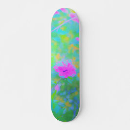 Impressionistisch blauw landschap met roze ventila persoonlijk skateboard