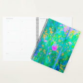 Impressionistisch blauw landschap met roze ventila planner (Display)
