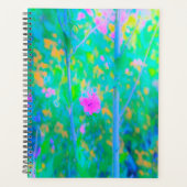 Impressionistisch blauw landschap met roze ventila planner (Voorkant)