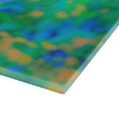 Impressionistisch blauw landschap met roze ventila snijplank (Hoek)