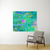 Impressionistisch blauw landschap met roze ventila wandkleed (In Situ (horizontaal))