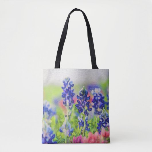 Impressionistisch Bluebonnets Tote Bag (Voorkant)