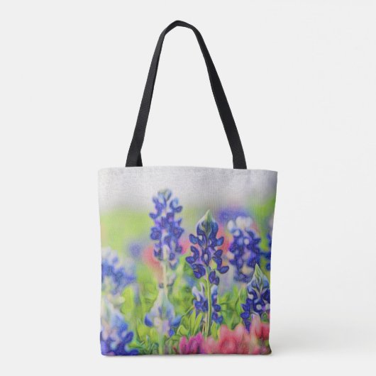 Impressionistisch Bluebonnets Tote Bag (Achterkant)