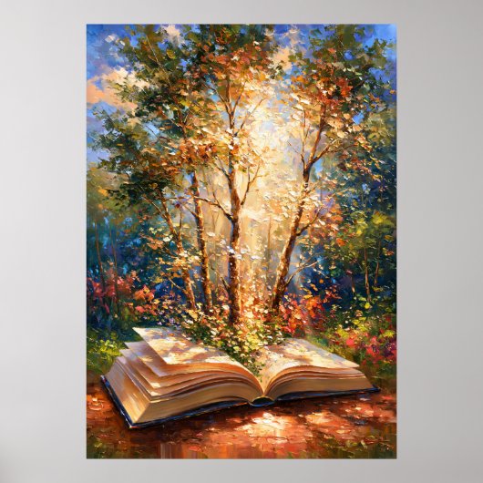 Impressionistisch bos uit de pagina's Boekliefhebb Poster (Voorkant)