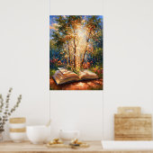 Impressionistisch bos uit de pagina's Boekliefhebb Poster (Keuken)