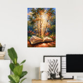 Impressionistisch bos uit de pagina's Boekliefhebb Poster (Thuiskantoor)