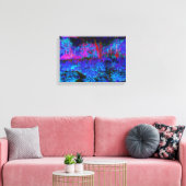 Impressionistisch Donkerblauw en rood tuinlandscha Canvas Afdruk (Insitu (Woonkamer))