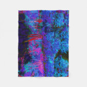 Impressionistisch Donkerblauw en rood tuinlandscha Fleece Deken (Voorkant)