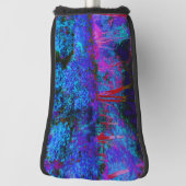 Impressionistisch Donkerblauw en rood tuinlandscha Golfheadcover (Draai 90)