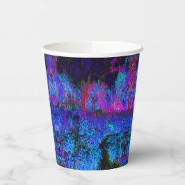 Impressionistisch Donkerblauw en rood tuinlandscha Papieren Bekers