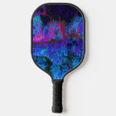 Impressionistisch Donkerblauw en rood tuinlandscha Pickleball Paddle (Achterkant)