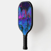 Impressionistisch Donkerblauw en rood tuinlandscha Pickleball Paddle (Links)