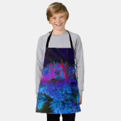 Impressionistisch Donkerblauw en rood tuinlandscha Schort (Gedragen)