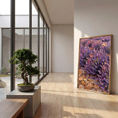 Impressionistisch dorpscanvasprint uit Toscane Poster