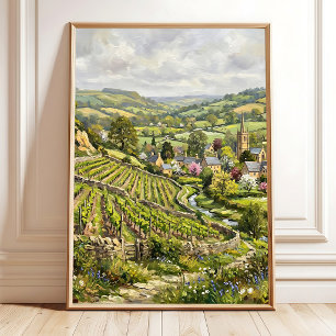 Impressionistisch dorpslandschap muurkunst poster