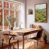 Impressionistisch dorpslandschap muurkunst poster