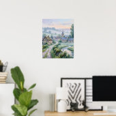 Impressionistisch dorpsmuurkunst Canvasprint Poster (Thuiskantoor)