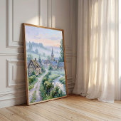 Impressionistisch dorpsmuurkunst canvasprint poster