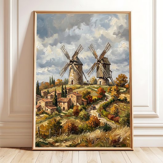 Impressionistisch dorpsmuurkunst Tuscane Canvaspri Poster