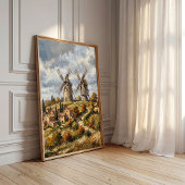 Impressionistisch dorpsmuurkunst Tuscane Canvaspri Poster