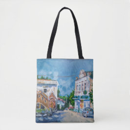 Impressionistisch Europees Stadsgezicht All-Over P Tote Bag