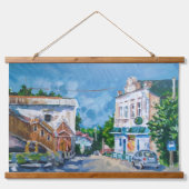 Impressionistisch Europees Stadsgezicht Horizontaa Hangend Wandkleed (Voorkant)