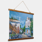 Impressionistisch Europees Stadsgezicht Horizontaa Hangend Wandkleed (Gebogen)