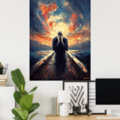Impressionistisch geïnspireerd De Schreeuw Poster (Thuiskantoor)