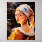 Impressionistisch geïnspireerd meisje met een pare poster (Voorkant)