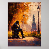 Impressionistisch geïnspireerde De Denker in de he Poster (Voorkant)