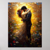 Impressionistisch geïnspireerde De Kus Poster (Voorkant)